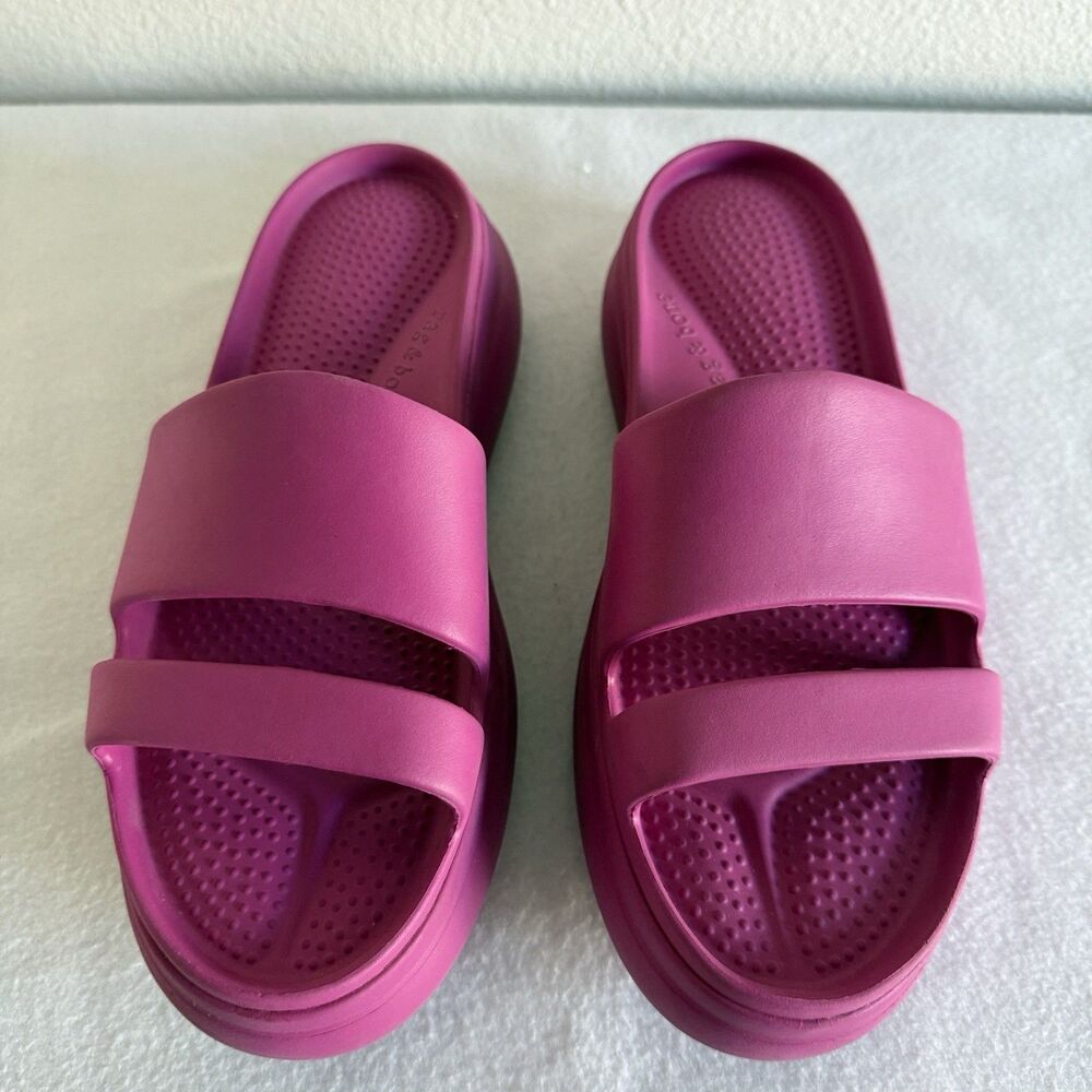 Rag & Bone Brixley Flatform Slide Sandals Womens Hot Pink Double Strap Size 40